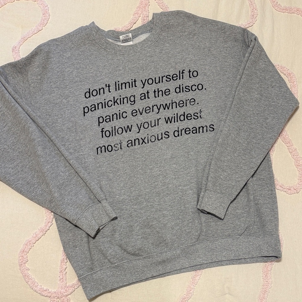 Gray “Panic! At the Disco” Crewneck Sweatshirt
